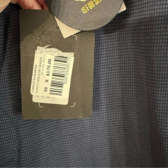 Ted Baker London Slim Fit Semi Plain Trouser Navy Size 38R Men's NWT - Picture 4 of 12